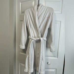Women’s Calvin Klein White Plush Robe XS Tie-Waist